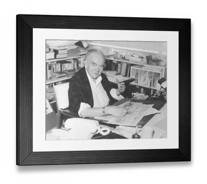 Framed Print : Portrait of Comic Strip Artist Milton Caniff Framed Print : Portrait of Comic Strip Artist Milton Caniff