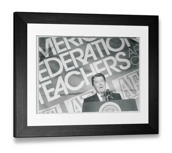 Framed Print : Ronald Reagan Speaking to Federation of Teachers Framed Print : Ronald Reagan Speaking to Federation of Teachers