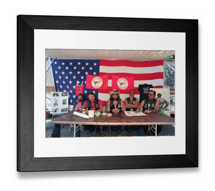 Framed Print : Hell's Angels Holding a Press Conference Framed Print : Hell's Angels Holding a Press Conference