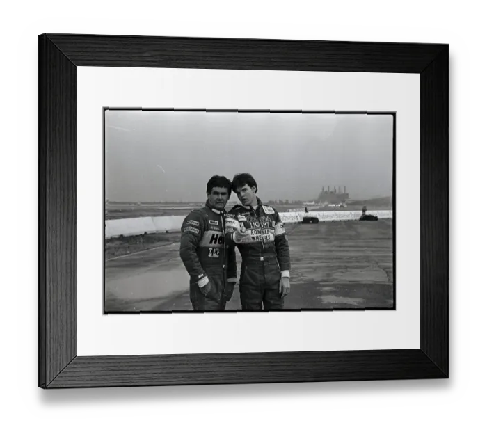 Framed Print : Al Unser and and Al Unser, Jr. in Racing Gear Framed Print : Al Unser and and Al Unser, Jr. in Racing Gear
