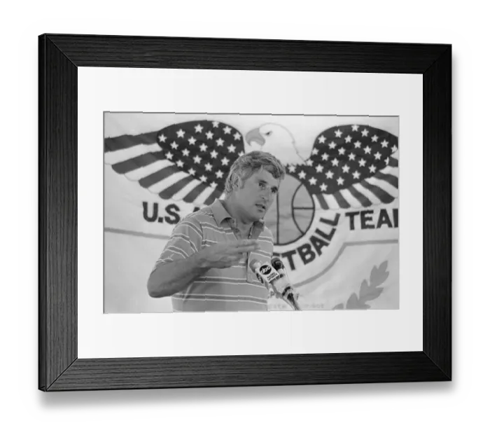 Framed Print : Bobby Knight Attending News Conference