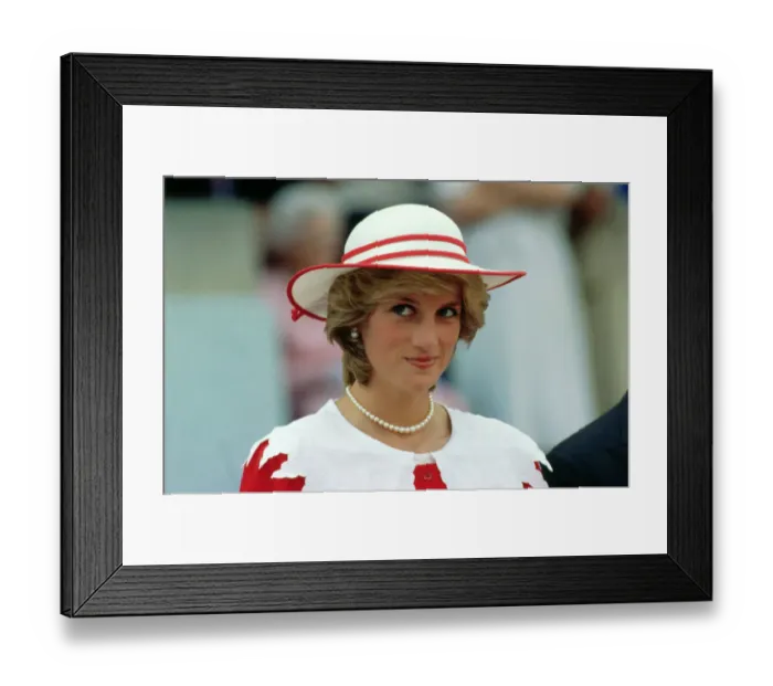 Framed Print : Princess Diana Wearing a Hat Framed Print : Princess Diana Wearing a Hat