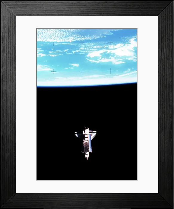 Framed Print : Space Shuttle Challenger Orbiting Earth Framed Print : Space Shuttle Challenger Orbiting Earth