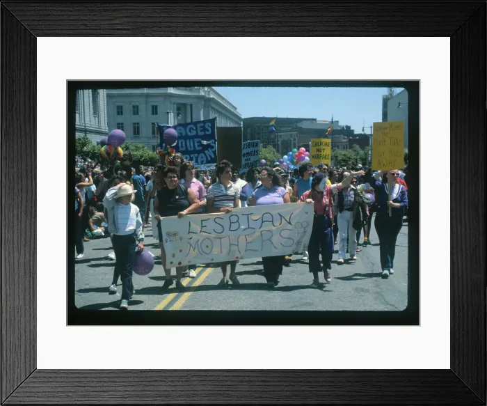 Framed Print : Woman Marching in Lesbian / Gay Freedom Parade