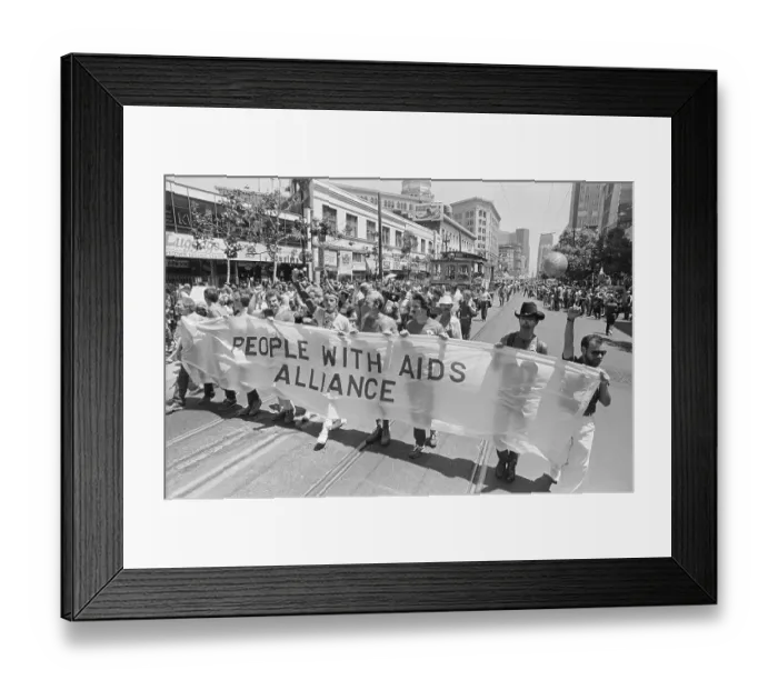 Framed Print : People Marching in Gay Pride Parade