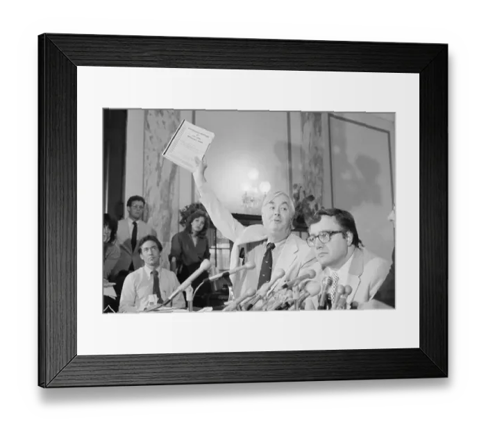 Framed Print : Senator Moynihan with Love Canal Report Framed Print : Senator Moynihan with Love Canal Report