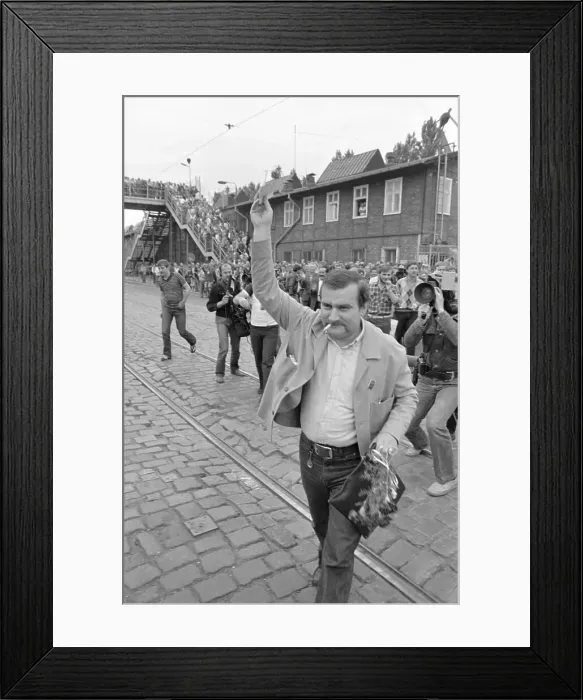 Framed Print : Lech Walesa With Traveling Papers Framed Print : Lech Walesa With Traveling Papers