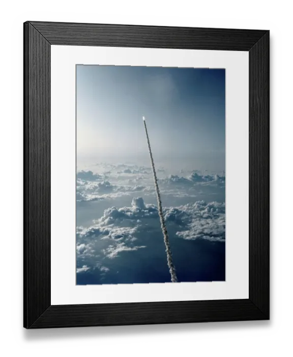 Framed Print : Space Shuttle Challenger Leaving Earth