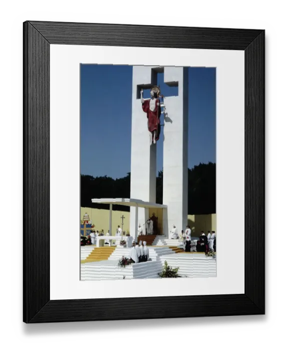 Framed Print : Pope John Paul II Gives Mass Outdoors in Poland Framed Print : Pope John Paul II Gives Mass Outdoors in Poland
