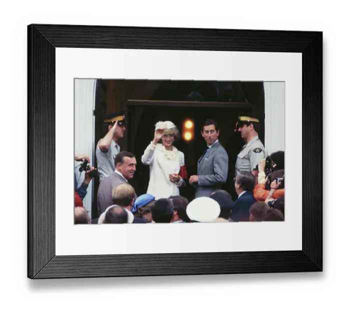 Framed Print : Princess Diana and Prince Charles Acknowledging Crowd Framed Print : Princess Diana and Prince Charles Acknowledging Crowd