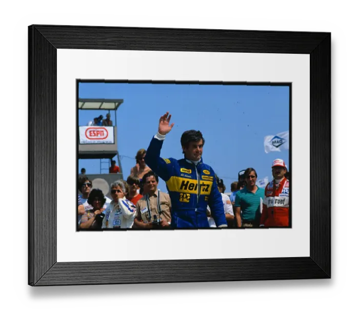 Framed Print : Al Unser Waving Before Race Framed Print : Al Unser Waving Before Race