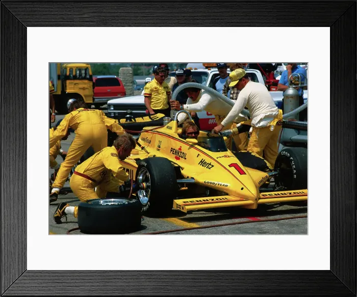 Framed Print : Pit Crew During Practice Pit Stop