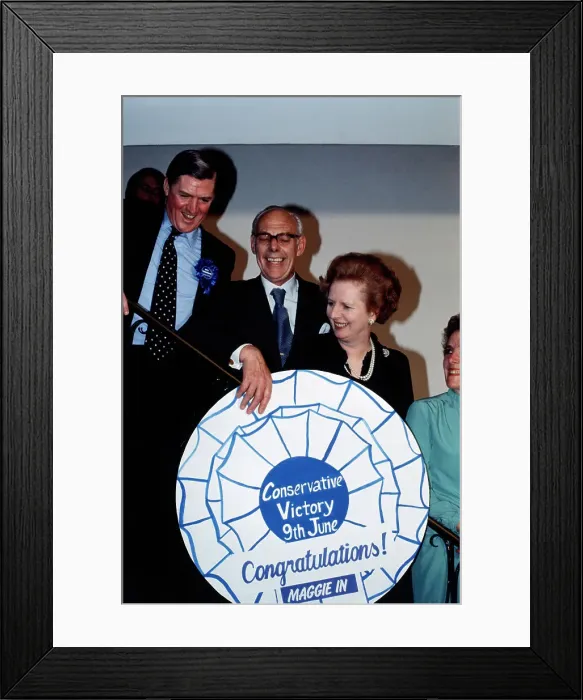 Framed Print : Margaret and Denis Thatcher with Cecil Parkinson Framed Print : Margaret and Denis Thatcher with Cecil Parkinson