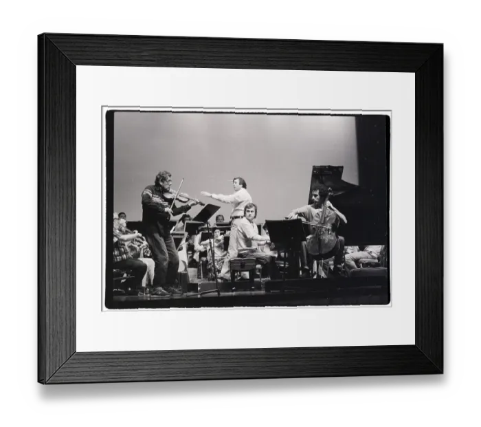 Framed Print : Dudley Moore Rehearses with Los Angeles Chamber Orchestra Framed Print : Dudley Moore Rehearses with Los Angeles Chamber Orchestra