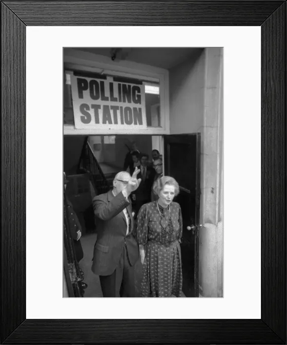 Framed Print : Margaret Thatcher at Polling Station
