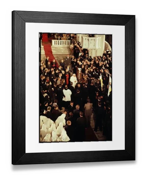 Framed Print : Pope John Paul II Greets Nuns During a Mass Framed Print : Pope John Paul II Greets Nuns During a Mass