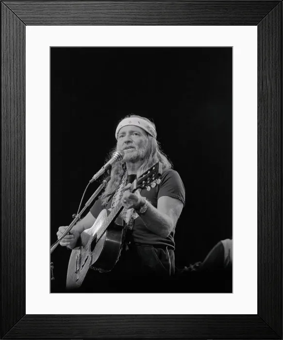 Framed Print : Willie Nelson Performing
