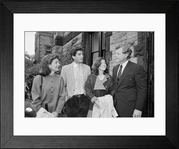 Framed Print : Edward Kennedy Attending Brown University Forum with Family Members Framed Print : Edward Kennedy Attending Brown University Forum with Family Members