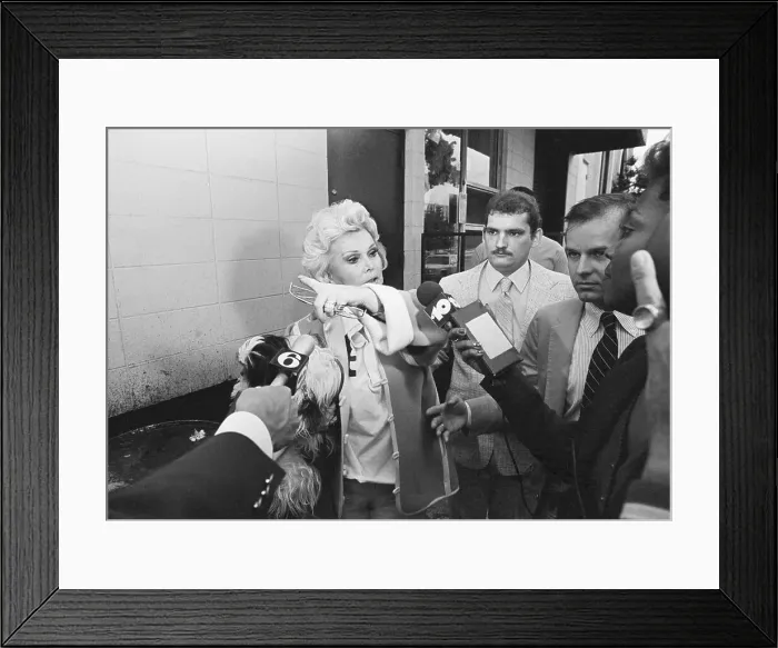 Framed Print : Zsa Zsa Gabor with Reporters Framed Print : Zsa Zsa Gabor with Reporters