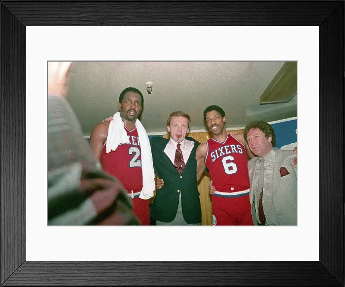 Framed Print : Julius Erving With Teammates After Championship Victory Framed Print : Julius Erving With Teammates After Championship Victory