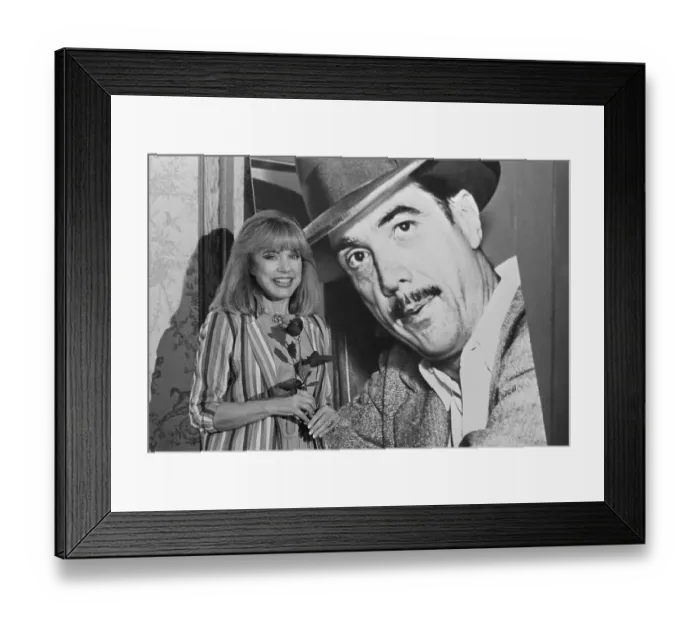 Framed Print : Terry Moore in Front of Posters Framed Print : Terry Moore in Front of Posters