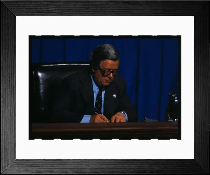 Framed Print : Geoffrey Howe Attending Summit