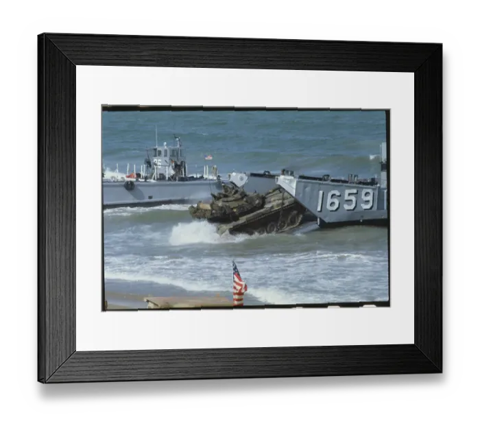 Framed Print : Soldiers Arriving from Ship to Shore Framed Print : Soldiers Arriving from Ship to Shore
