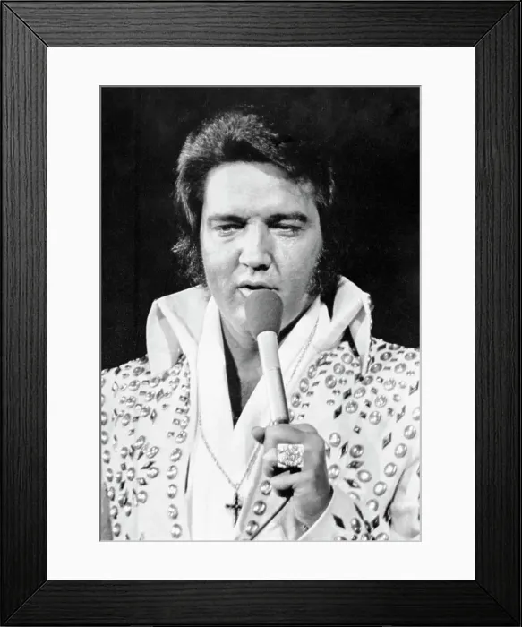 Framed Print : Elvis Presley Singing in Concert Framed Print : Elvis Presley Singing in Concert