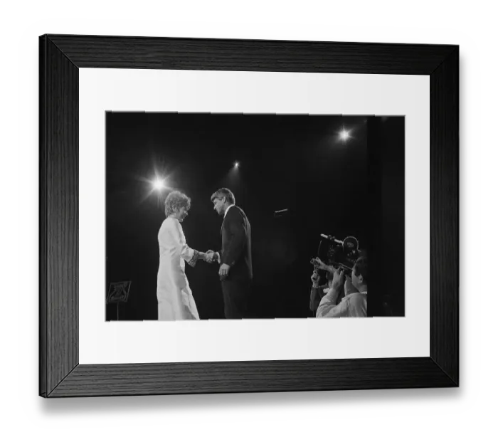 Framed Print : Shirley Maclaine And Kennedy At A Rally Framed Print : Shirley Maclaine And Kennedy At A Rally