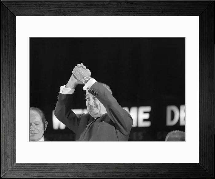 Framed Print : Lyndon B. Johnson Gesturing To Audience Framed Print : Lyndon B. Johnson Gesturing To Audience