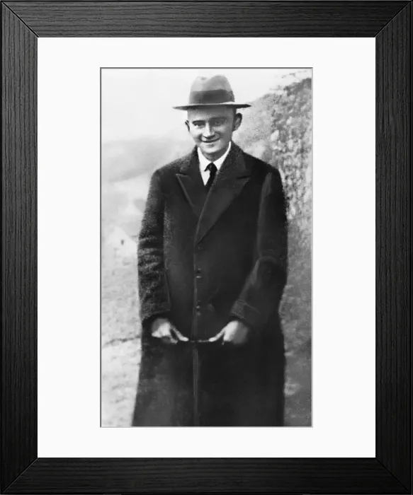 Framed Print : Franz Kafka Wearing Fedora and Overcoat Framed Print : Franz Kafka Wearing Fedora and Overcoat