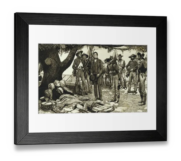 Framed Print : Santa Anna Being Presented to Sam Houston Framed Print : Santa Anna Being Presented to Sam Houston