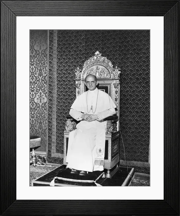 Framed Print : Pope Paul VI on Throne Framed Print : Pope Paul VI on Throne