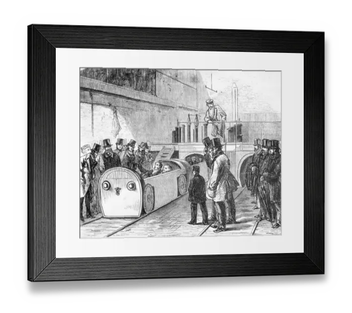 Framed Print : People Riding Pneumatic Railroad Framed Print : People Riding Pneumatic Railroad