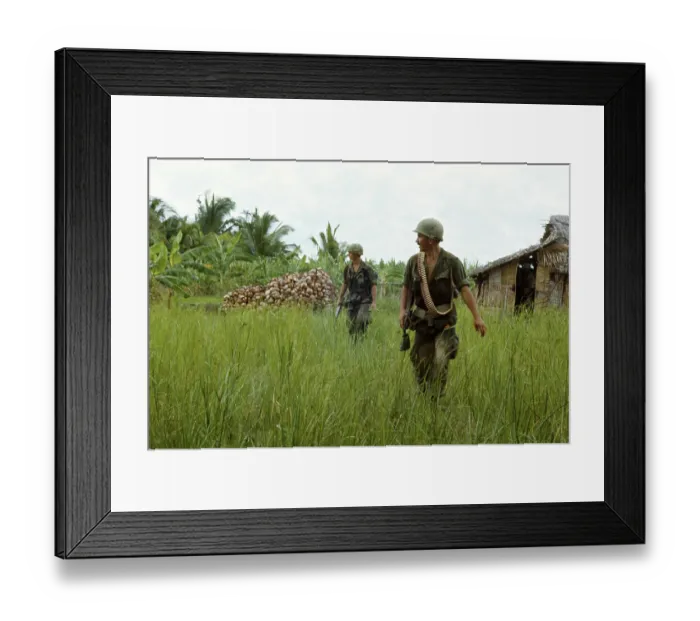 Framed Print : Troops Walking in Field Framed Print : Troops Walking in Field