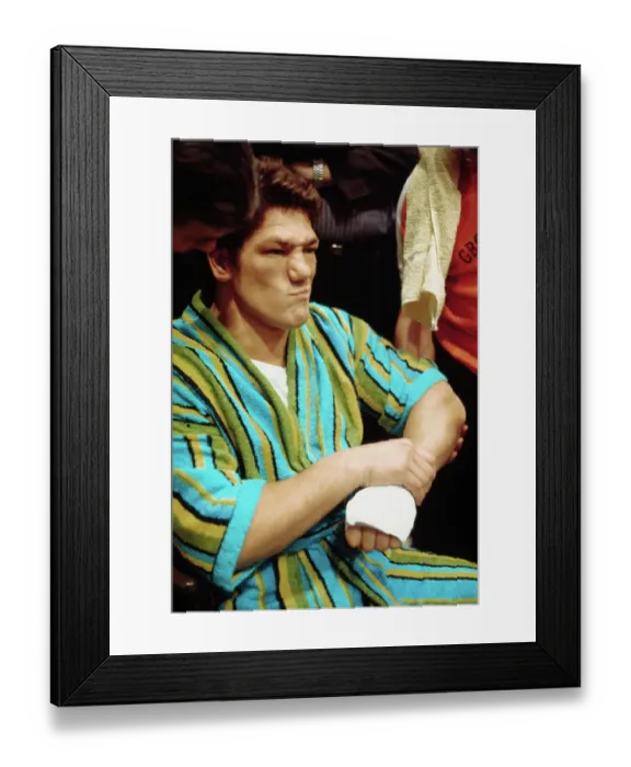 Framed Print : Oscar Bonavena Displaying His Taped Fist Framed Print : Oscar Bonavena Displaying His Taped Fist