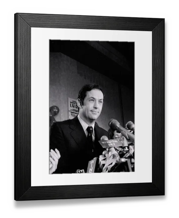 Framed Print : Bill Bradley Standing at Microphones Framed Print : Bill Bradley Standing at Microphones