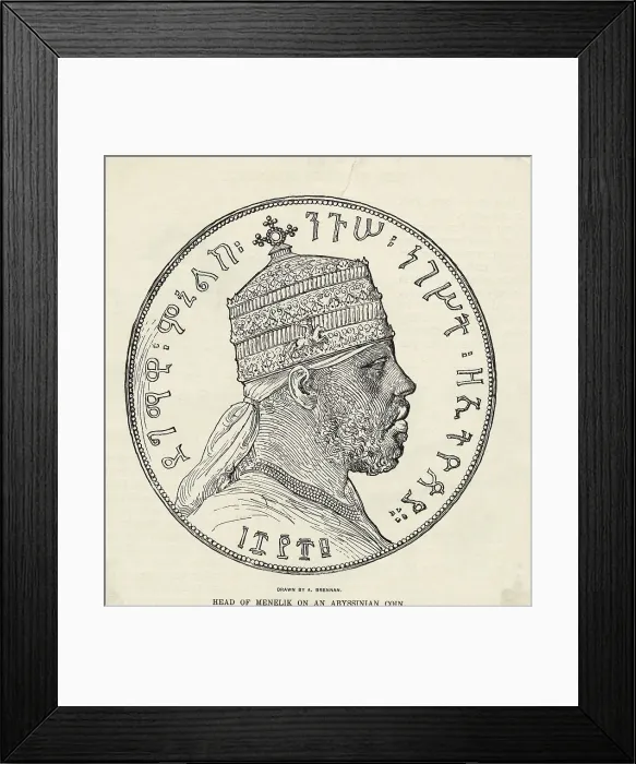 Framed Print : Portrait of Menelik II on Coin Framed Print : Portrait of Menelik II on Coin