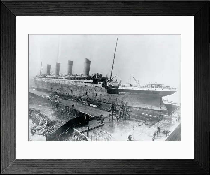 Framed Print : Ship Being Constructed on Platform
