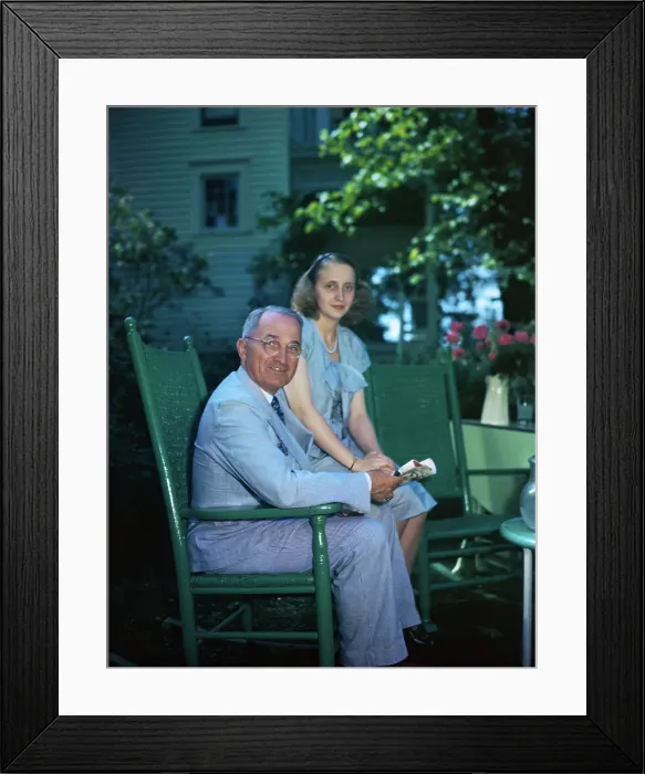 Framed Print : Harry Truman Sitting with Daughter Framed Print : Harry Truman Sitting with Daughter
