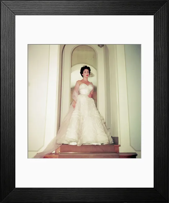 Framed Print : Elizabeth Taylor Standing at Top of Stairs Framed Print : Elizabeth Taylor Standing at Top of Stairs