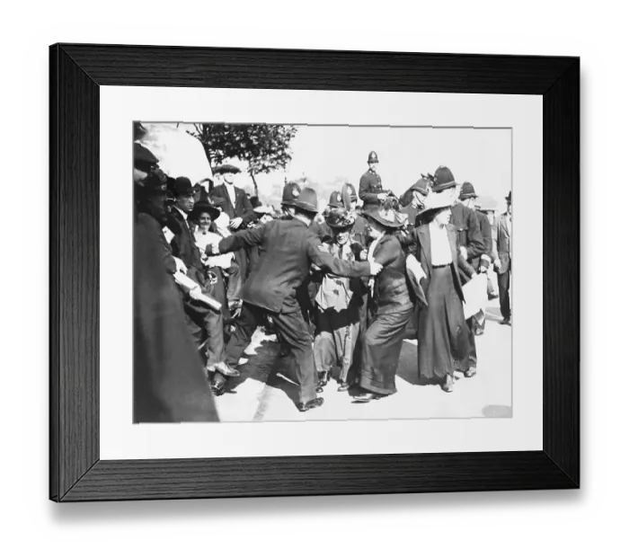Framed Print : Police and Pankhurst Family Framed Print : Police and Pankhurst Family