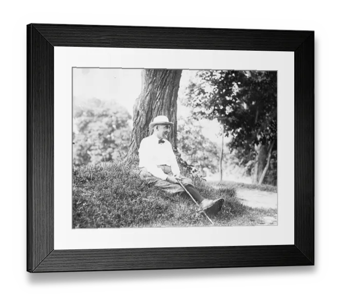 Framed Print : Warren Harding Seated Under Tree Relaxing Framed Print : Warren Harding Seated Under Tree Relaxing