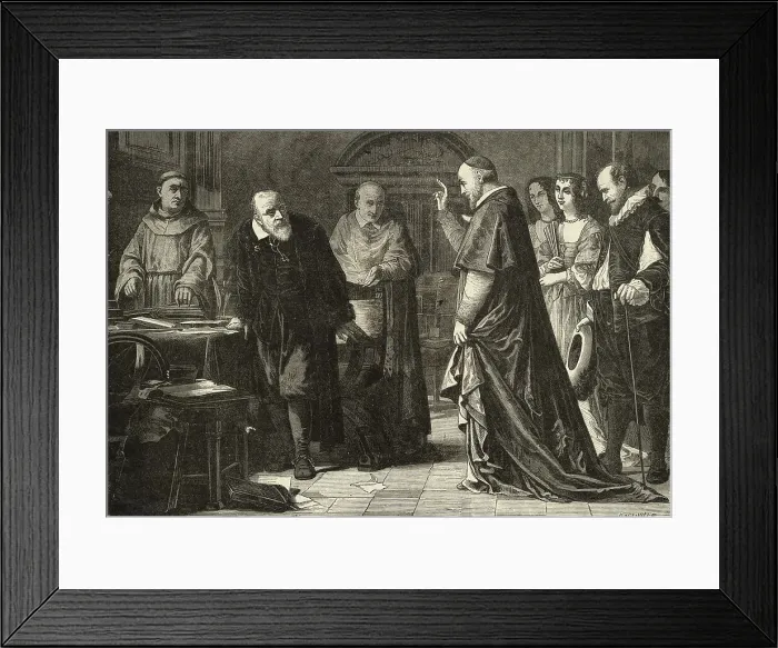 Framed Print : Galileo (Left) Meets with Church Leaders Framed Print : Galileo (Left) Meets with Church Leaders