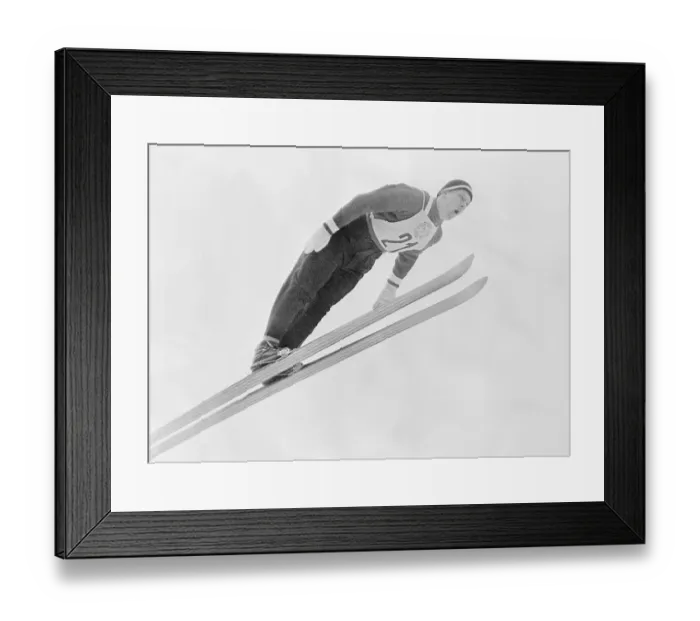 Framed Print : Antti Hyvarinen in Action on His Skis Framed Print : Antti Hyvarinen in Action on His Skis