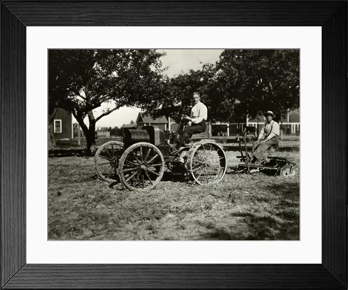 Framed Print : Henry Ford and Farmer Utilizing Tractor Framed Print : Henry Ford and Farmer Utilizing Tractor