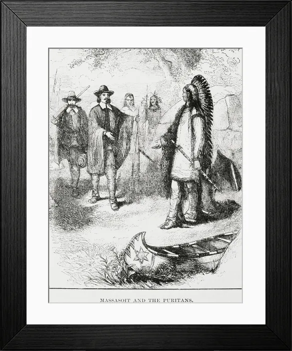 Framed Print : Massasoit Visiting the Puritans Framed Print : Massasoit Visiting the Puritans