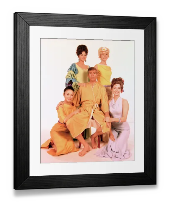 Framed Print : James Coburn with Women of Our Man Flint Framed Print : James Coburn with Women of Our Man Flint