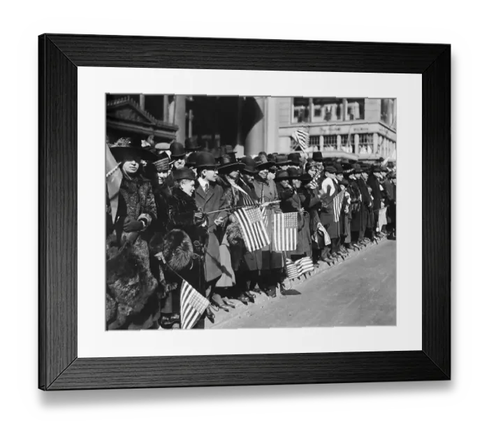 Framed Print : Spectators Watching Patriotic Parade Framed Print : Spectators Watching Patriotic Parade