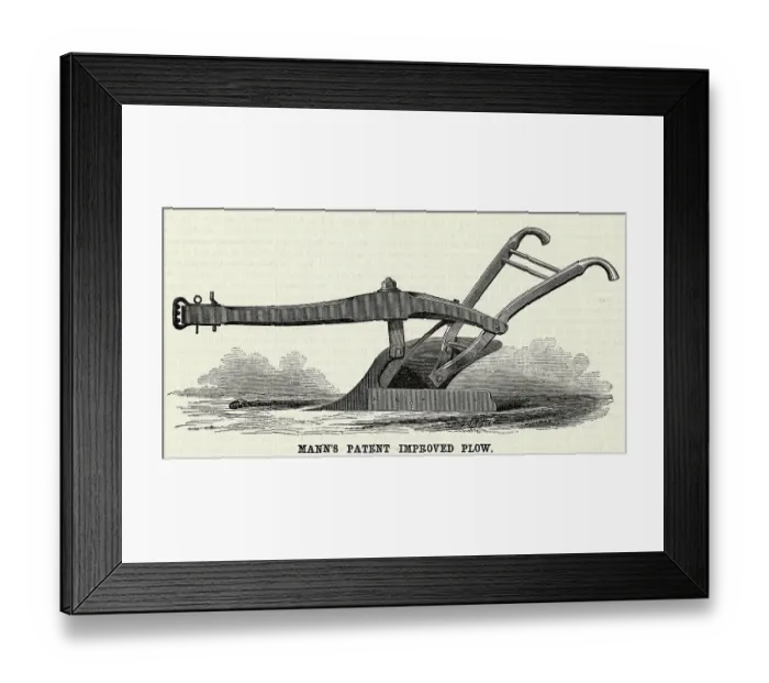 Framed Print : Mann's Patent Improved Plow Engraving Framed Print : Mann's Patent Improved Plow Engraving